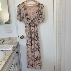 Astr floral wrap dress